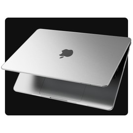 EooCoo [Ultra Thin Armor] Compatible with MacBook Air 13 inch 2024-2022 M3 M2 A3113 A2681, [Same as Bare Laptop] [Anti-Fingerprint] Air 13.6" Matte Protective Hard Case&Keyboard Skin, Frost Clear
