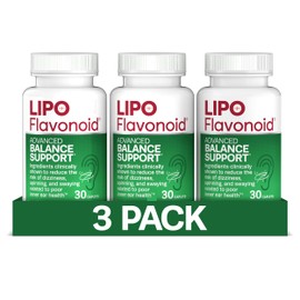 Lipo-Flavonoid Balance Support – Inner Ear Health – Helps Reduce Dizziness, Vertigo-Like Symptoms, Spinning & Swaying – with Ginkgo Biloba, Vitamin D & B Complex, (3 Pack, 30 Caplets)