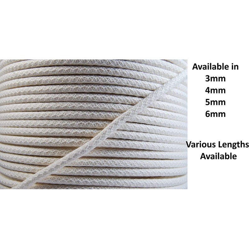 celloexpress Cotton Piping Cord - Natural - Netted, Pre-Shrunk -