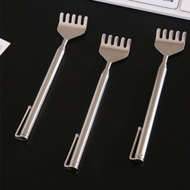 Clip-type compact length-adjustable portable mini back scratcher steel 5ea