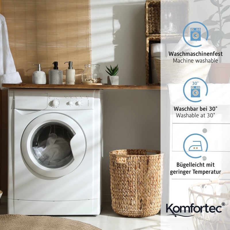 Komfortec Duvet Cover Set, microfibre, Navy Blue, 135x200 + 1x