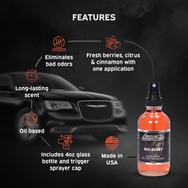 Lane's Car Products Mulberry Car Smell Air Freshener, Fresh Scents, Safe & Easy Use Freshener Spray, Oil-Based Fresheners, Long-Lasting Automotive Fresheners