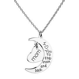 HOFOYA I Love You to The Moon and Back Mon Necklace Jewelry Gift for Mom from Daughter and Son,Christmas Valentine's Mother's Day Jewelry Gifts for Mother.