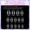 outopen 336pcs Medium Almond Nail Tips Thicken Clear Almond Shape