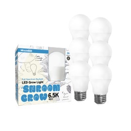 Miracle LED Shroom Grow Indoor LED Grow Bulbs for Oyster, Shiitake, Lions Mane Mushrooms ect. with 6.5K MINI Full Spectrum Replace 60W LED Grow Bulbs (6-Pack)