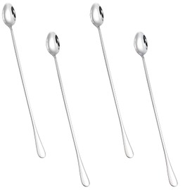 4 Pcs Long Handle Mixing Spoons 12 Inch Stainless Steel Coffee Stirrers Iced Teaspoons Bar Mixing Spoon Cocktail Stirring Spoons Ice Cream Spoon for Dessert Sundae Shakes