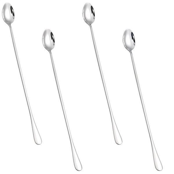 4 Pcs Long Handle Mixing Spoons 12 Inch Stainless Steel