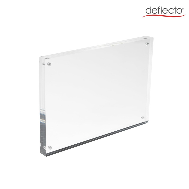 Deflecto 15mm A5 Magnetic Double Sided Acrylic Display Block Photo