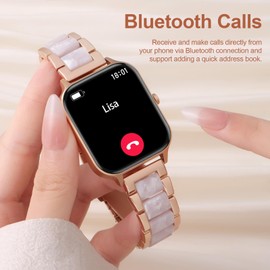 soinfo Smart Watch for Women, Call Receive/Dial Smartwatch for Android iOS Phones, Waterproof Activity Fitness Tracker with Full Touch Screen Heart Rate Sleep Monitor, Gifts for Women