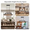 WUZUPS 4-Light Metal Pot Hanging Rack Chandelier Imitation Wood Grain