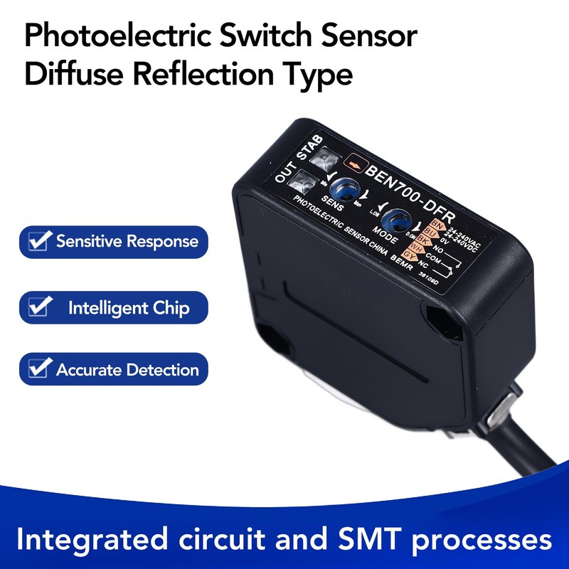 Photoelectric Beam, 70cm Detection Distance Diffuse Reflection Infrared Switch photoelectric