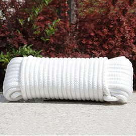 30M White Nylon Rope 6MM Multi-functional Nylon Rope Cord Hanging String, Traction Tying Rope for Camping Outdoor Activities Garden Bundling Garage Clothesline