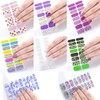 Pegatinas Autoadhesivas para Uñas, 8 Hojas de Tiras de Esmalte