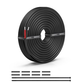 18 Gauge Wire 2 Conductor Electrical Wire, 18 AWG Wire Stranded PVC Cord, 12V Low Voltage/Tinned Copper/Flexible/18/2 Wire for Automotive Wire LED Strips Lamp Lighting Marine (15FT-4.57M)