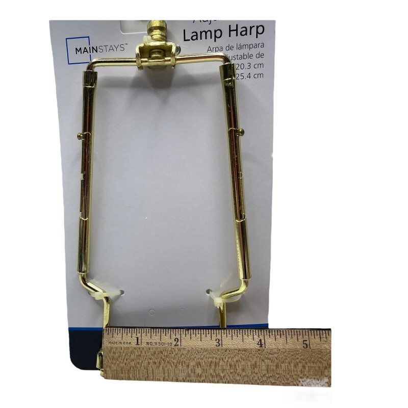 Mainstays Lamp Harp Adjustable 8-10 inch Polished Brass Mainstays Finial