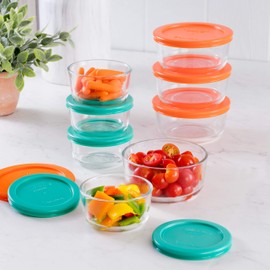Pyrex Simply Store Meal Prep Glass Food Storage Containers (16-Piece Set, BPA Free Lids, Oven Safe)
