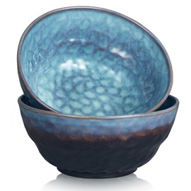 STE-CER 60 oz Large Ceramic Soup Bowl,8.2 Inch Stoneware Serving Bowl for Salad,Pasta,Fruit,Popcorn,Kitchen Bowls Set of 2,Starry Blue