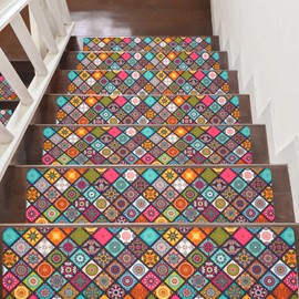 Non Slip Carpet Stair Treads for Wooden Steps Indoor, 7 Pack Stair Runners Covers Staircase Step Rugs Stair Mats for Kids Elders and Dog