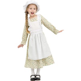 Sincere Party Girl's Victorian Costume Cotton Dress World Book Day Week Girl's Fancy Dress Floral S4-6