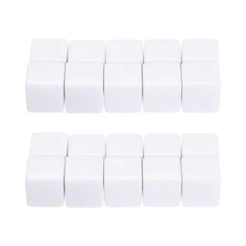PATIKIL 12mm Acrylic Dice Blank, 20 Pcs Standard Game Dice Square Corner Blank Dice with Smoothed Surface Six Sided for Board Games Teaching, White
