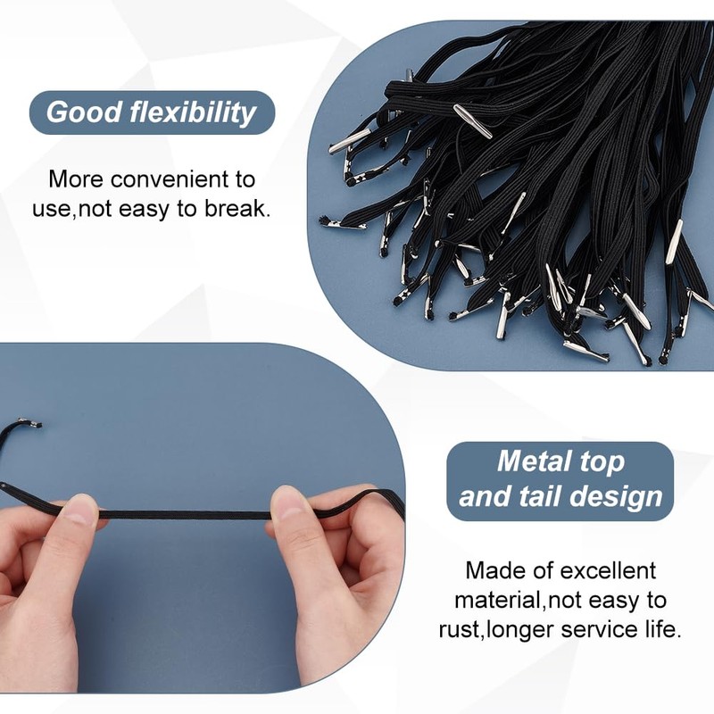 AHANDMAKER Pack of 150 Elastic Barbed Cord, 5 Styles Nylon