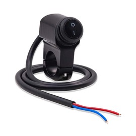 X-STYLE Motorcycle Switch, Universal Use, Waterproof, On Off, 12 V, Aluminum Alloy, 0.9 inches (22 mm), Handlebar Switch, 2 Wires, Easy Installation, Pack of 1