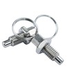 Bntyok 2pcs Spring Plunger Indexing Pin with Pull Ring Spring