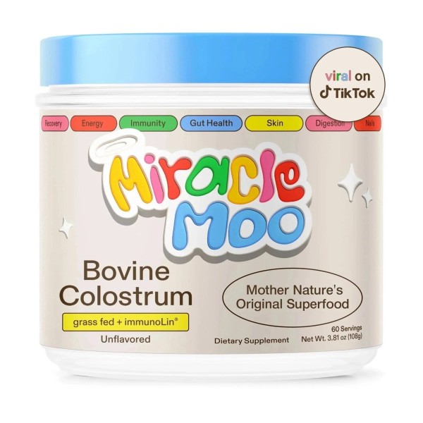 Miracle Moo Colostrum Supplement for Gut Health, Hair Growth, and