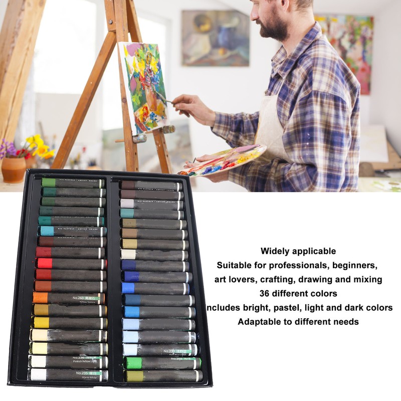 Oil Pastel Set Professional 36 Colors High Pigment Vibrant Soft