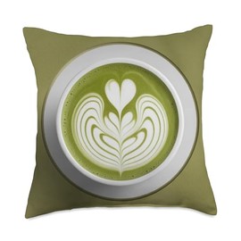 Green Matcha Japan Tea Throw Pillow