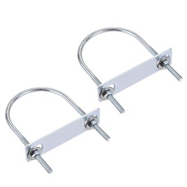 TA-VIGOR 2 sets M6 Round U-Bolts, 70mm Inner Width 120mm Length Steel U-Bolts with Nut, Plate, Washer for Attaching Piping Conduit Cable Tube Brackets Boat Trailer