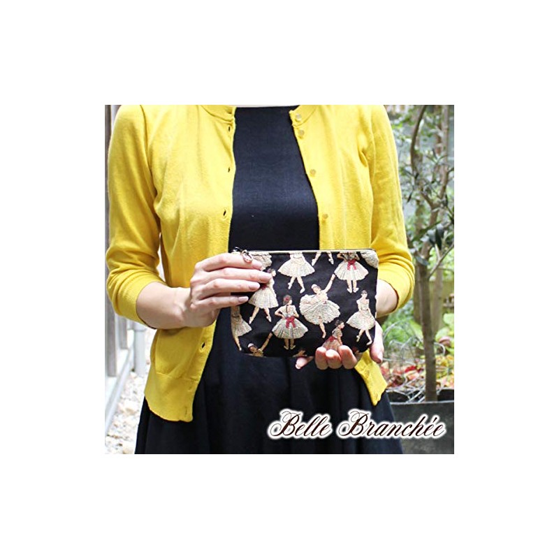 Ballerina Gobelin Square Pouch, Made in Japan, beige