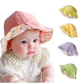 HapiChil Cute Floral Baby Hat, Nursery Select, Baby Fashionable, Reversible Hat, Tulip Hat, Fits 6 Months - 3 Years Old, 17.3 - 19.7 inches (44 - 50 cm), shuttles green