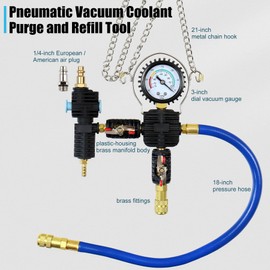 ADAFIRST Coolant Vacuum Refill Kit, Cooling System Radiator Vacuum Purge & Fill Tool Kit, Automotive Coolant Filler with Universal Adapter Hoses for Car Motorcycle Truck Airlift Use Blue