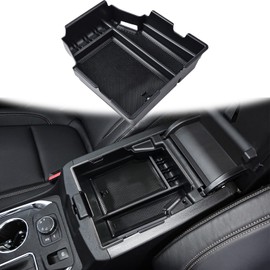 TACOBRO Center Console Organizer Compatible with Chevy Traverse 2018 2019 2020 2021 2022 2023 Accessories, Armrest Insert Tray Secondary Storage Box ABS, Black