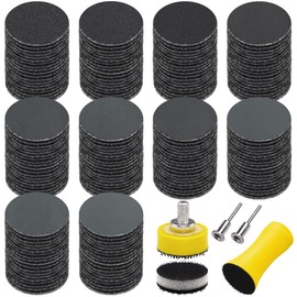 SIQUK Pack of 200 Sanding Discs Velcro 25 mm Wet Dry Sandpaper Sanding Pads Grit 180-5000 Sanding Sheets Sandpaper Round for Car Polishing Wood Metal