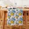 Kiatuniya Lemon Table Runner Blue Orange Yellow Lemon Decorative Table