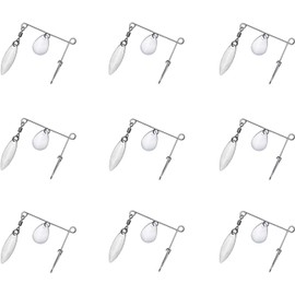 Fishing Spinner Blades for Crappie Spinnerbait - Crappie Fishing Spinner Spin for Jig Lure (11PCS Silver Colorado Willow Spinners)