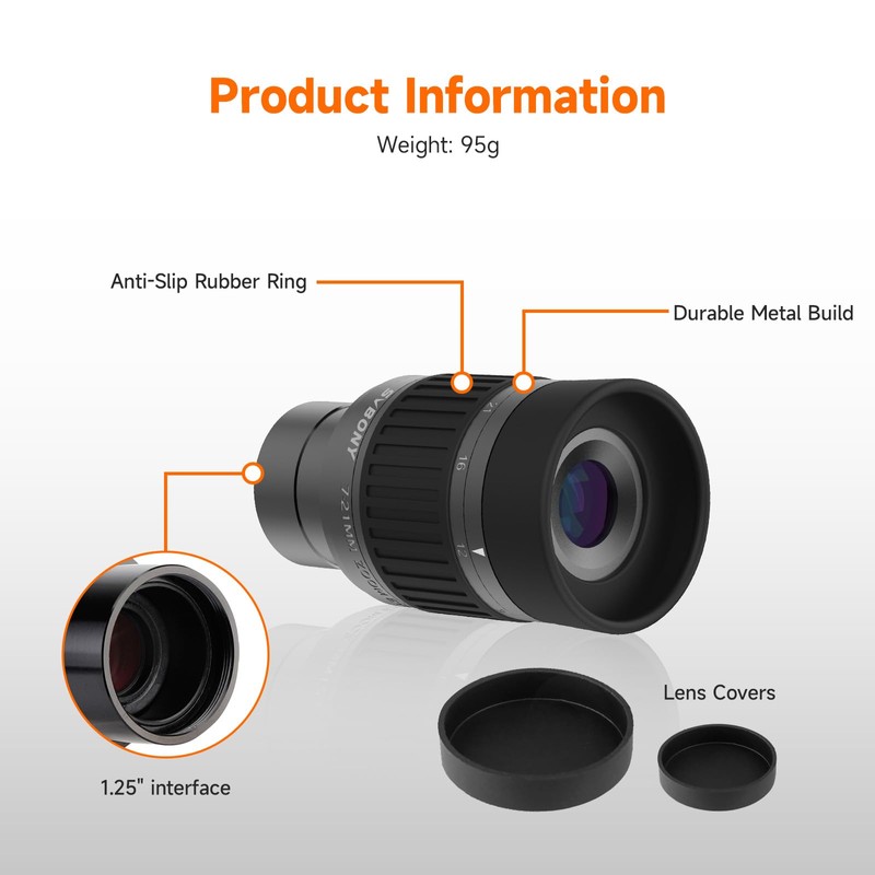 SVBONY SV135 Zoom Eyepiece, Zoom 7 to 21mm 1.25 Inch