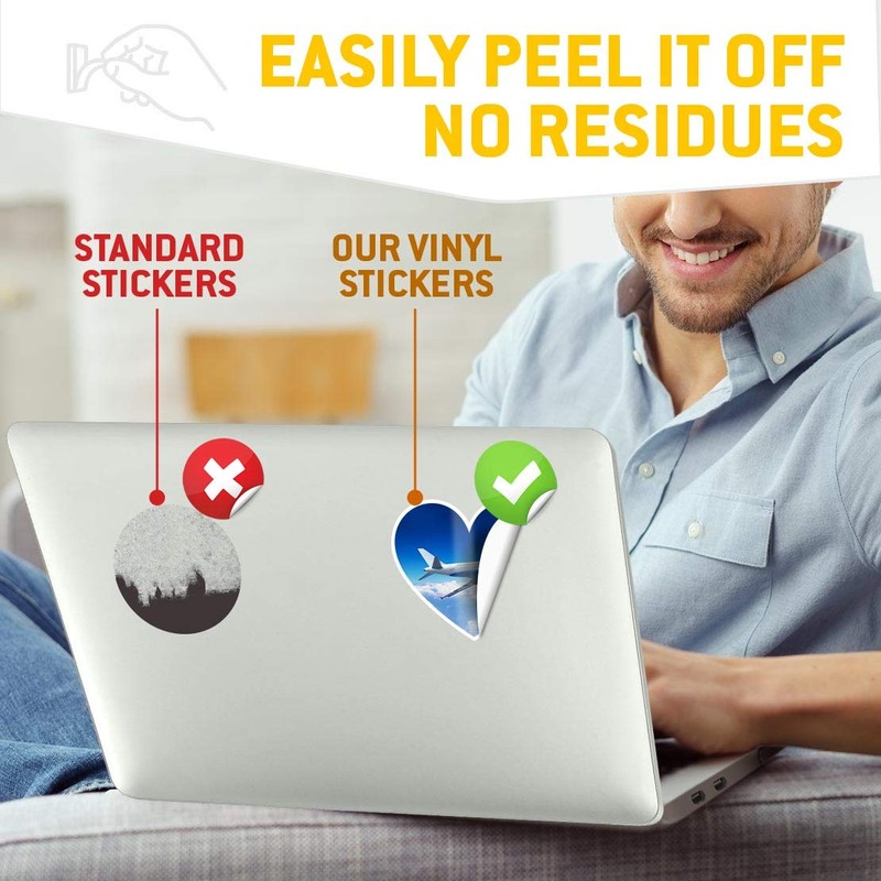 2 x Heart Stickers 7.5 cm - Flying Airplane Plane