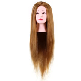40% Real Human Hair Mannequin Head Hairdresser Training Head Cosmetology Doll Head Blond