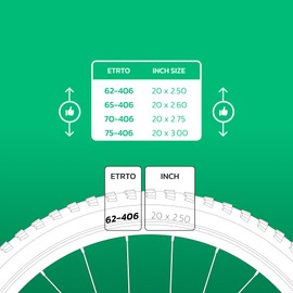 Bicycle Inner Tube 20 x 2.50 > 3.00 (ETRTO 62/75-406) x2 - Schrader Valve 40 mm - Compatible with Children's Bikes/BMX 20 Inch - High Resistance and Elasticity MOOVMOOV