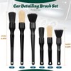 7PCS Car Detailing Brush Set, Ultra Soft Boars Hair Car