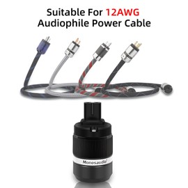 Monosaudio Audio Power Plug 4N Pure Copper IEC320-C7 Figure 8 Female 25A/250V Audio Power Cord Iec Connectors Replacement Plugs Audio Connector for 12AWG DIY Audiophile HiFi Power Cable(Pure Copper)