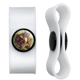 T-Rex and Raptors Dinosaurs Headphone Earbud Cord Wrap - Charging Cable Manager - Wire Organizer Set of 2 - White