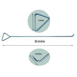 36" Stainless Steel Manhole Lifting Tool - 10MM Thick Triangular Handle - Extended Heavy-Duty Manhole Hook - Suitable for Home, Maintenance, and Engineering Work