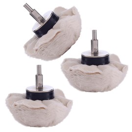 3-inch Cotton Mushroom Polishing Wheel Buff Buffing Wheels, Mushroom Type 3"/75mm 3-Pack With1/4 inch(6mm) Shank Buffing Wheels Cotton Buffing Polishing Pad Wheel