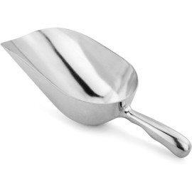 Fonteme|Winco 12 and 24 Oz Aluminum Round Bottom Bar Ice Flour Utility Scoop, Silver Great for Kitchen and Restaurant, Perfect for Home and Commercial Use (Hand Wash Only) Set of 2