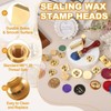 PATIKIL 0.9" Blank Wax Seal Stamp Head, 2Pcs Square Brass