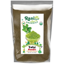 Rani Organic Tulsi Powder (Holi Basil Powder) 7oz (200g) ~ All Natural | No Color | Gluten Friendly | Vegan | Non-GMO | Kosher | No Salt or fillers | Indian Origin | USDA Organic Certified